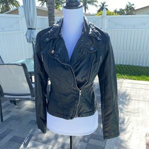 Free People black leather jacket